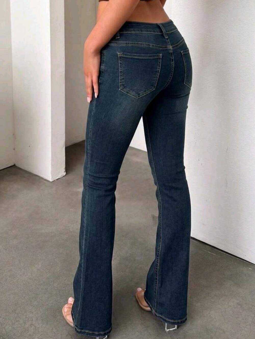 Vintage Chic High Waist Button Front Slim Fit Washed Skinny Jeans For Women, - Picture 6 of 6
